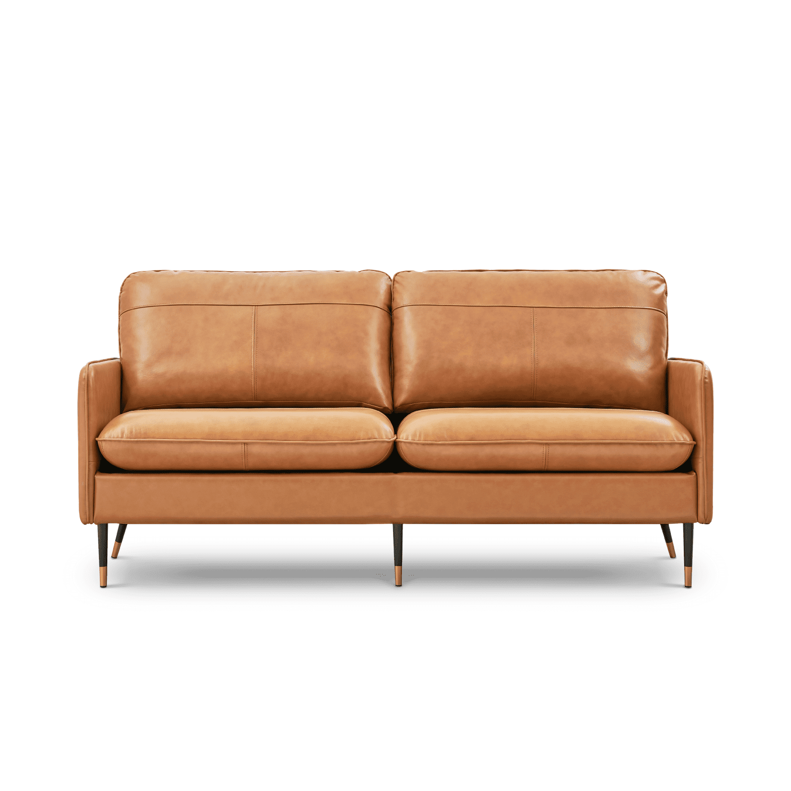 "Z-Hom Stylish And Quality 79"" Top-Grain Leather 3-Seater Sofa For ... within Genavive Top Grain Leather Sofa - Tan