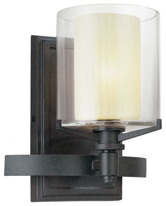 1-Light Bathroom Light Fixture, 7.63"Wx8.75"H, Wall - Transitional ... pertaining to Beyond Aesthetics Functional Insights for 1 Light Bathroom Lighting