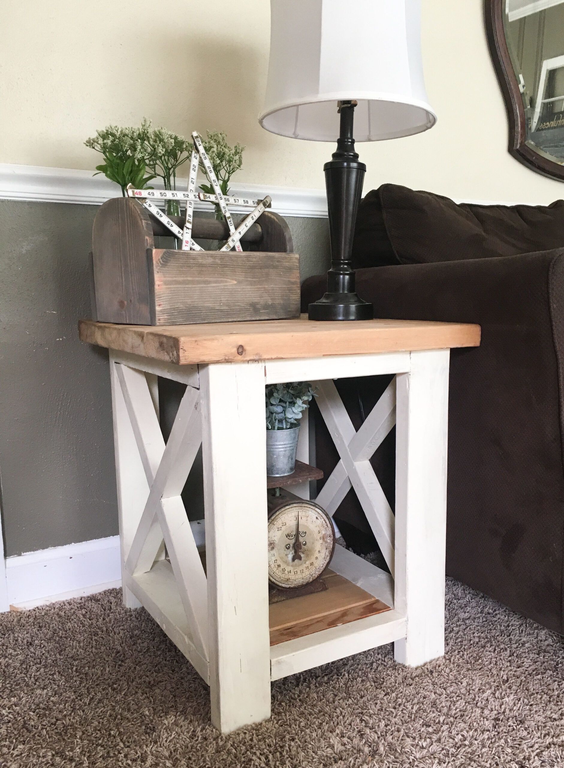 12++ Farmhouse Rustic Side Table Ideas | Farmhousestyle throughout X-Sides and Storage Exploring the Clever Design of Farmhouse Coffee Table Sets
