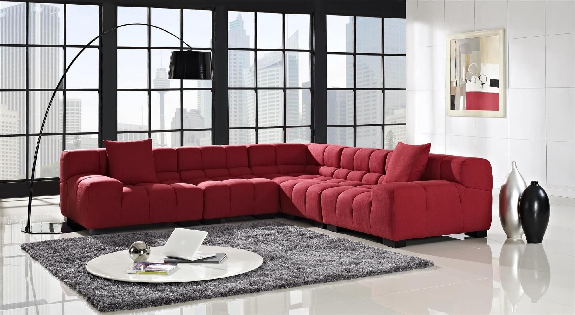 18 Stylish Modern Red Sectional Sofas throughout Modern Sofa Sectional Upholstery Materials Your Complete Guide
