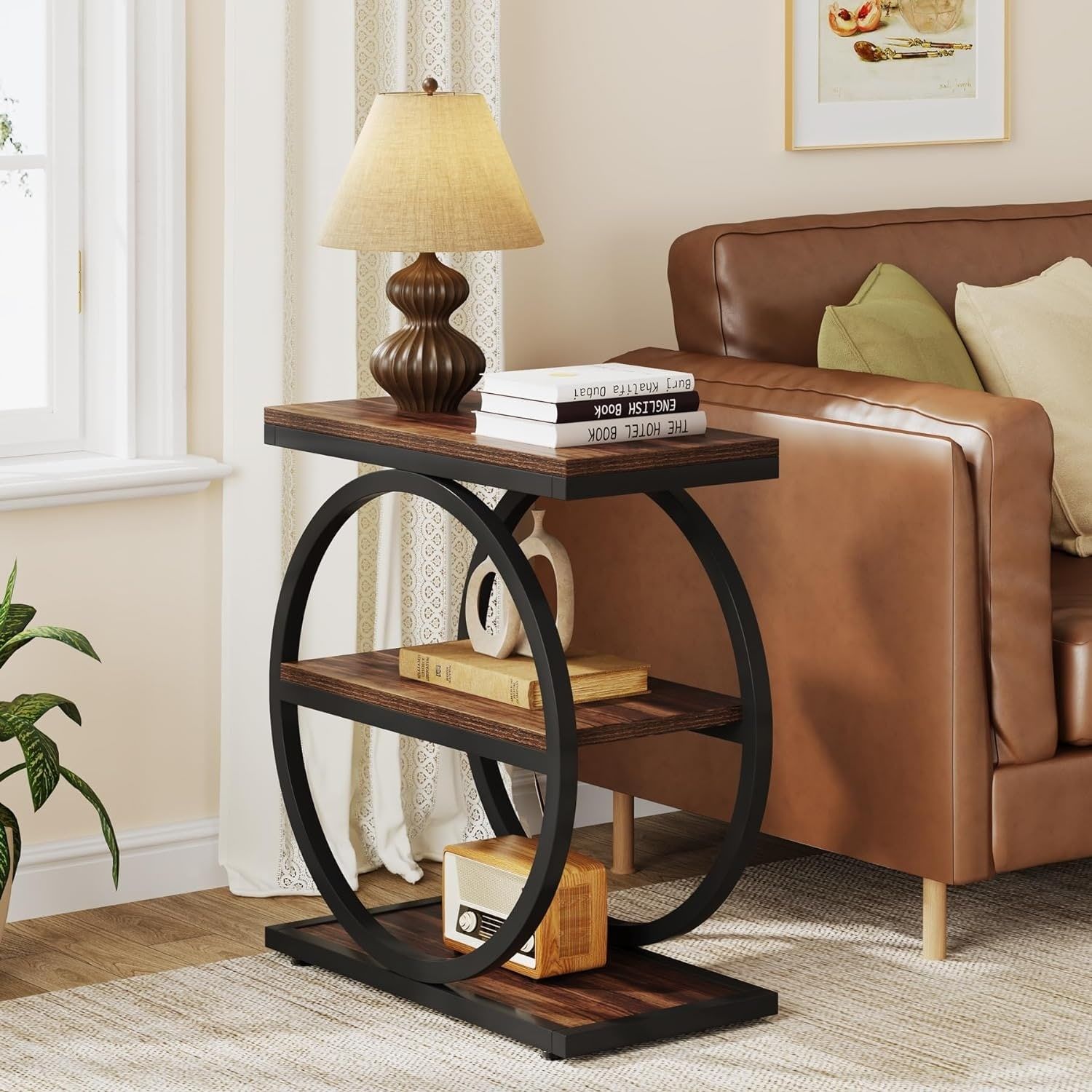 3-Tier Rectangular End Side Table With Metal Frame For Living Room ... pertaining to