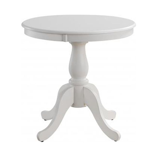 30 X 30 X 30 In. White Round Turned Pedestal Base Wood Dining Table ... within 30" Dark Brown Round Turned Pedestal Base Wood Dining Table