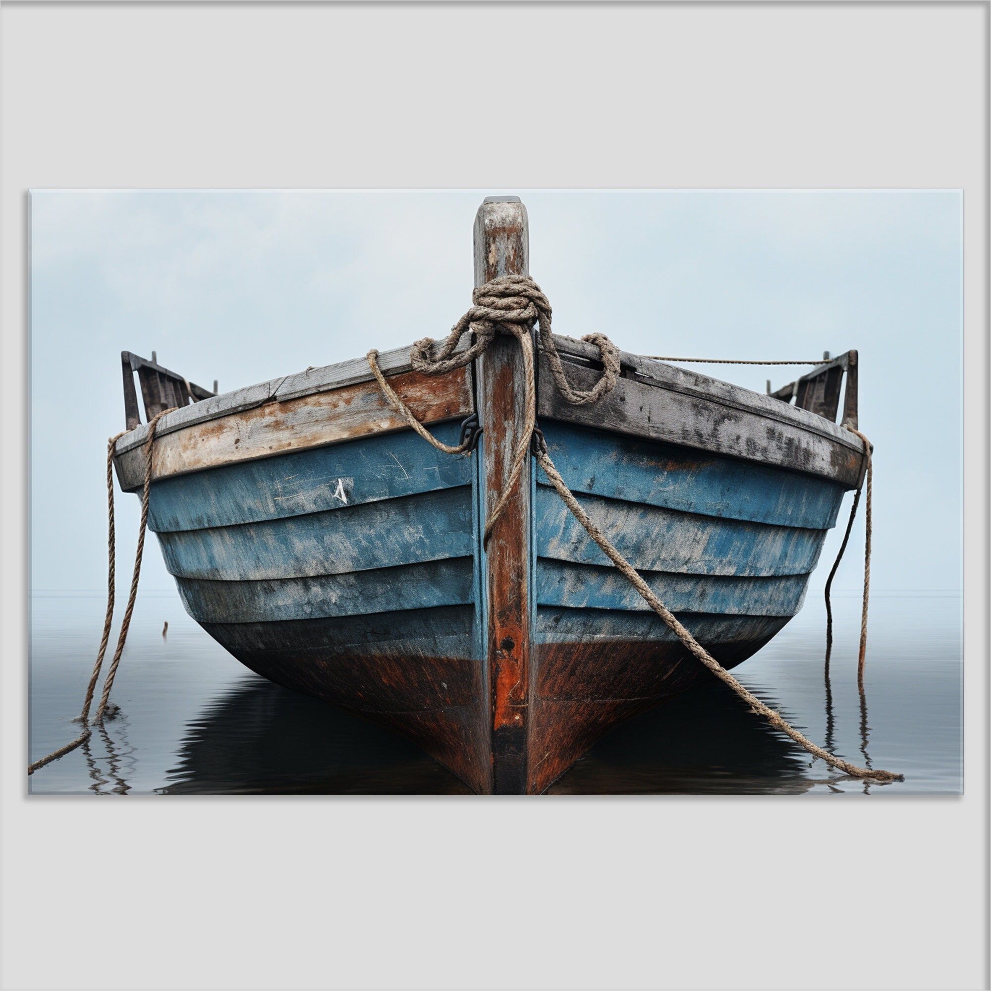 Abstract Old Boat Canvas Print, Nautical Wall Art, Vintage Boat ... inside