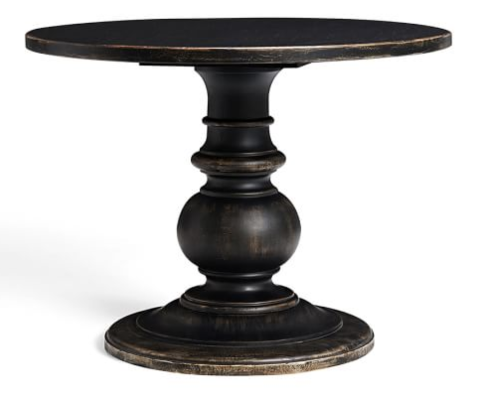 Accent Tables | Pedestal Side Table, Wood Pedestal, Pedestal Dining Table within 30" Dark Brown Round Turned Pedestal Base Wood Dining Table