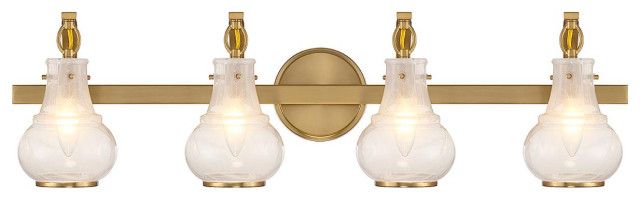 Adams 4 Light Bathroom Vanity Light, Warm Brass - Midcentury - Bathroom ... with regard to Understanding the Features of 4-Light Bath and Vanity Fixtures