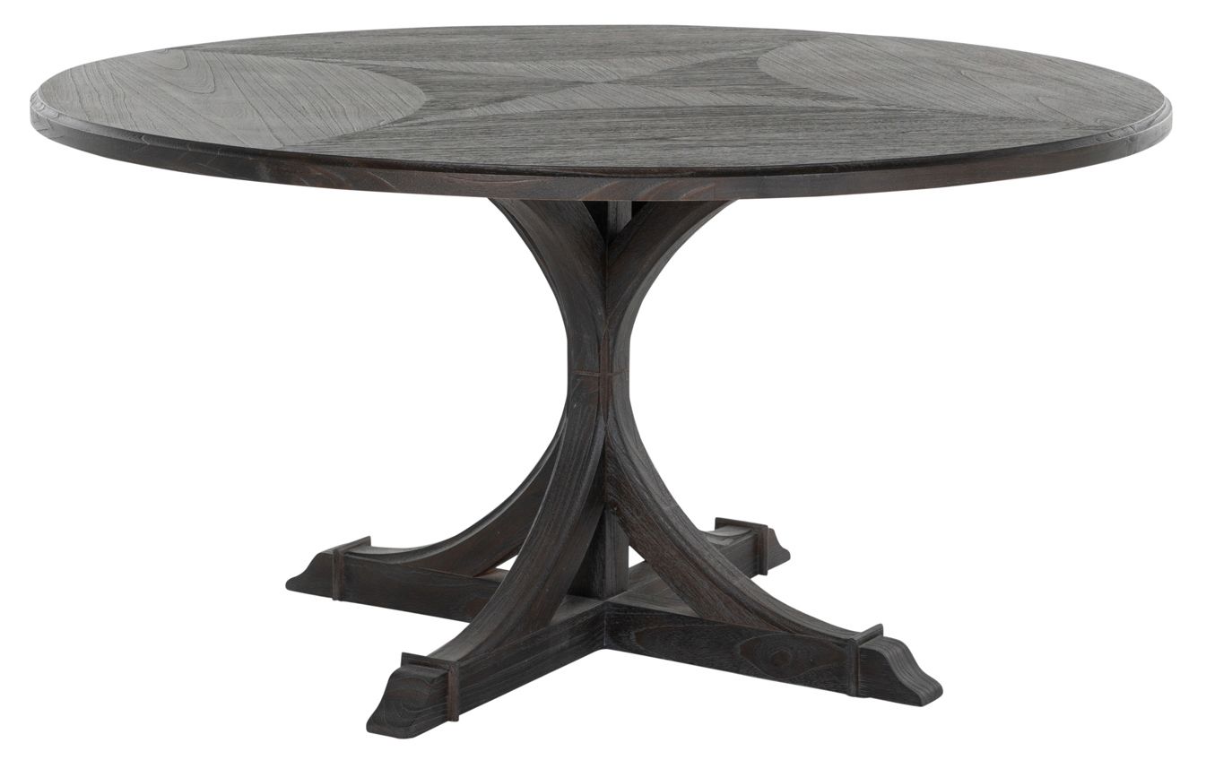 Adams Round 60" Dining Table, Cerused Forest Black | One Kings Lane throughout From Design to Dining A Comprehensive Guide to Cersued Black Round Tables