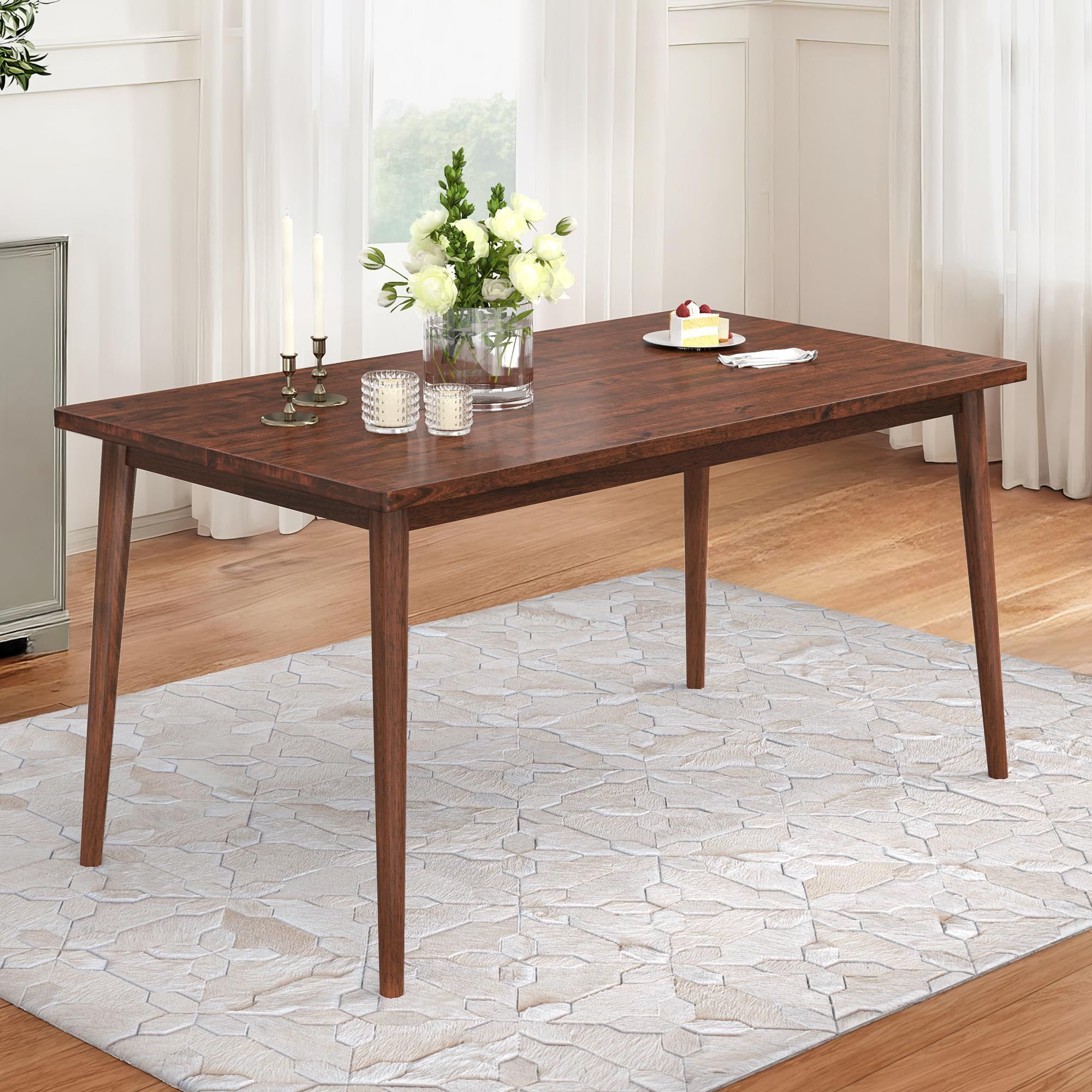 Amazon.com - Baxton Studio Edna Mid-Century Modern Walnut Finished Wood ... regarding
