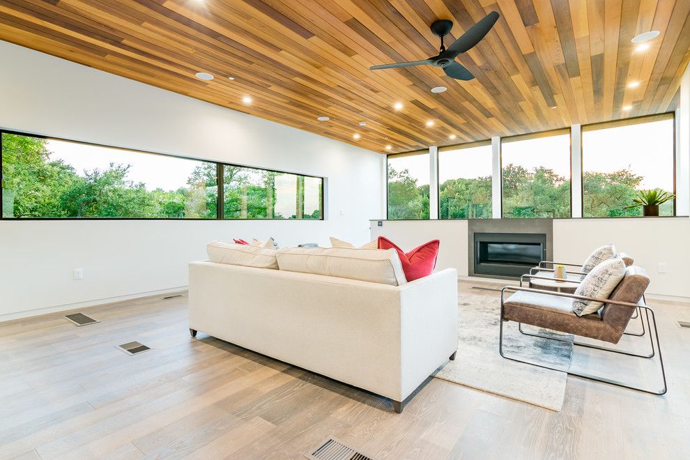 Austin, Texas Modern Home-Alaska White Oak - Modern - Living Room ... for The Enduring Appeal of Vintage Oak in Modern Living Spaces