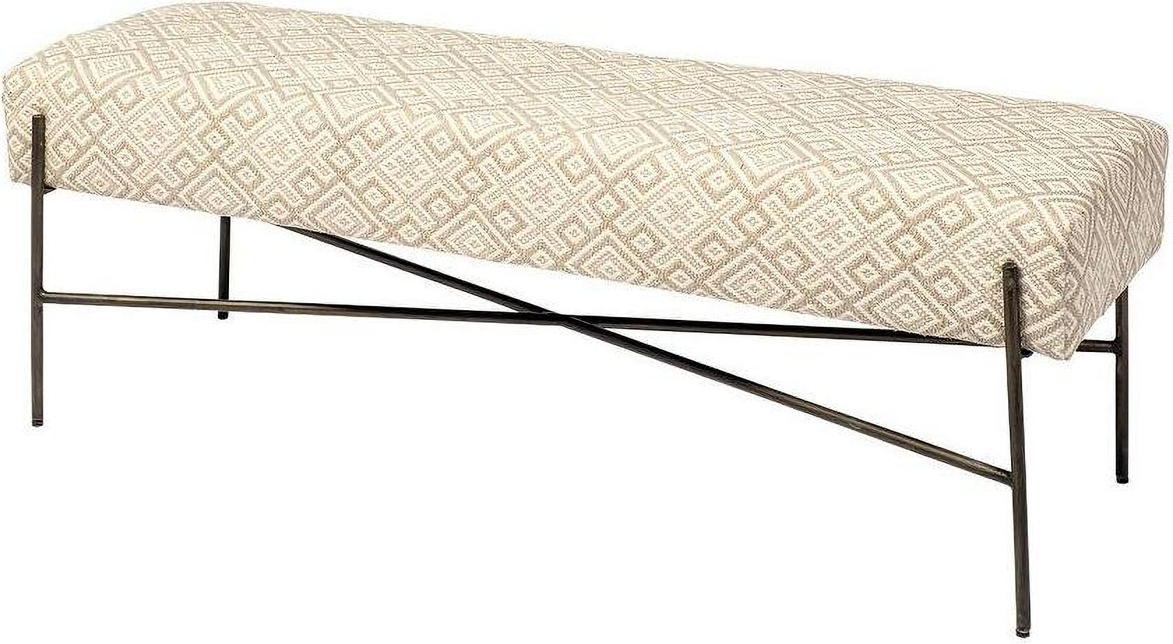 Avery Ii Off White Upholstered Seat With Metal Base Accent Bench By ... intended for Beyond Seating The Multifaceted Role of the Avery II Off-White Accent Bench