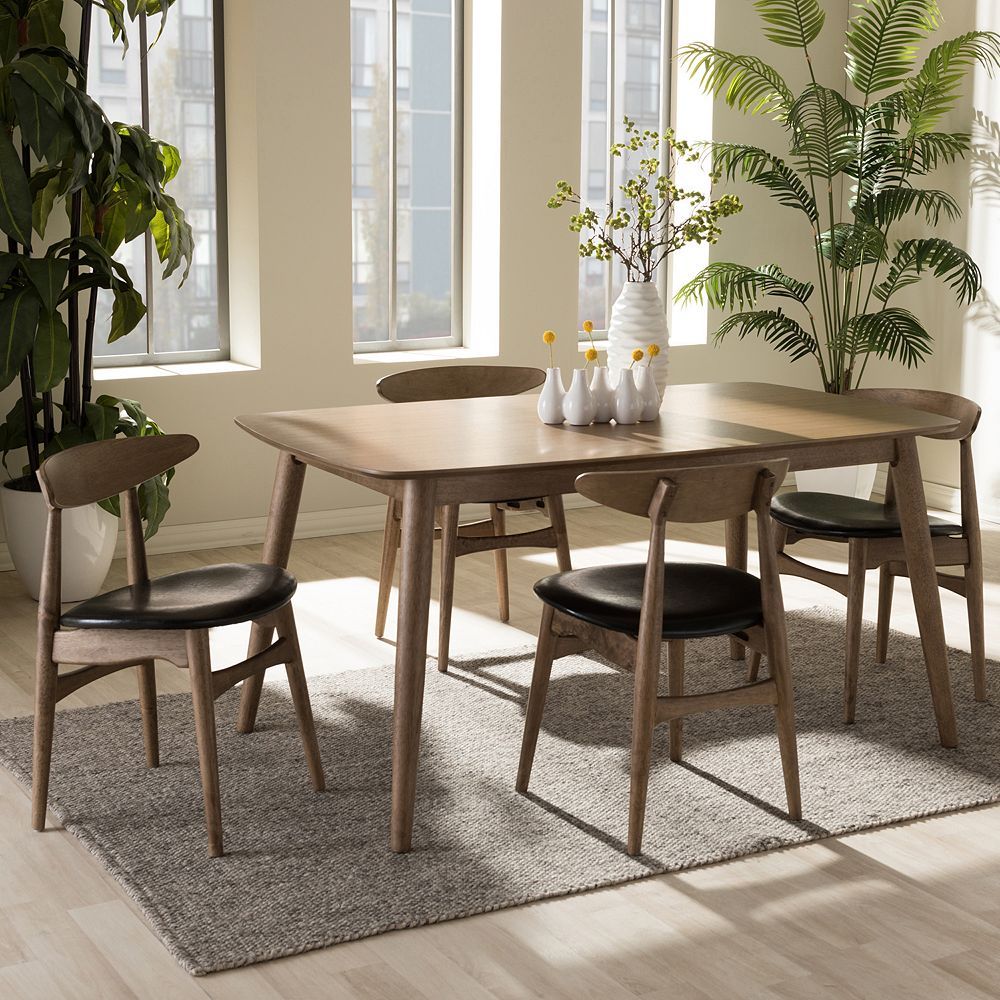 Baxton Studio Edna Mid-Century Modern Dining Table & Chair 5-Piece Set with Unveiling the Charm of Edna Mid-Century Modern Dining Tables