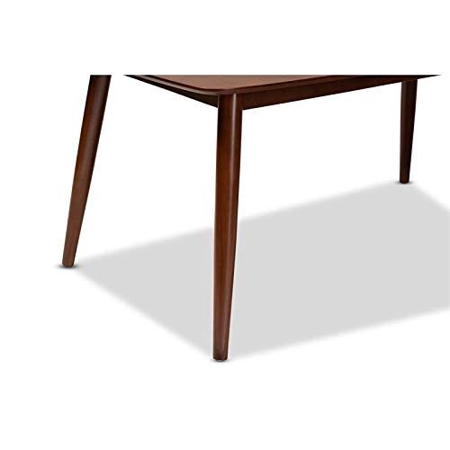 Baxton Studio Edna Mid-Century Modern Walnut Finished Wood Dining Table pertaining to