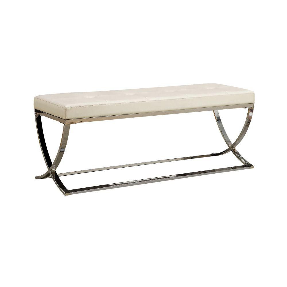 Benjara Modernly White Charming Bench 48 In. L X 16 In. W X 18.5 In. H Bm69639 - The Home Depot regarding Styling Secrets Elevating Your Interior Design with the White Bench