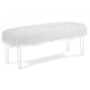 Benjara Modernly White Charming Bench 48 In. L X 16 In. W X 18.5 In. H Bm69639 - The Home Depot within Benzara Bm69639 Modernly Charming Bench, White