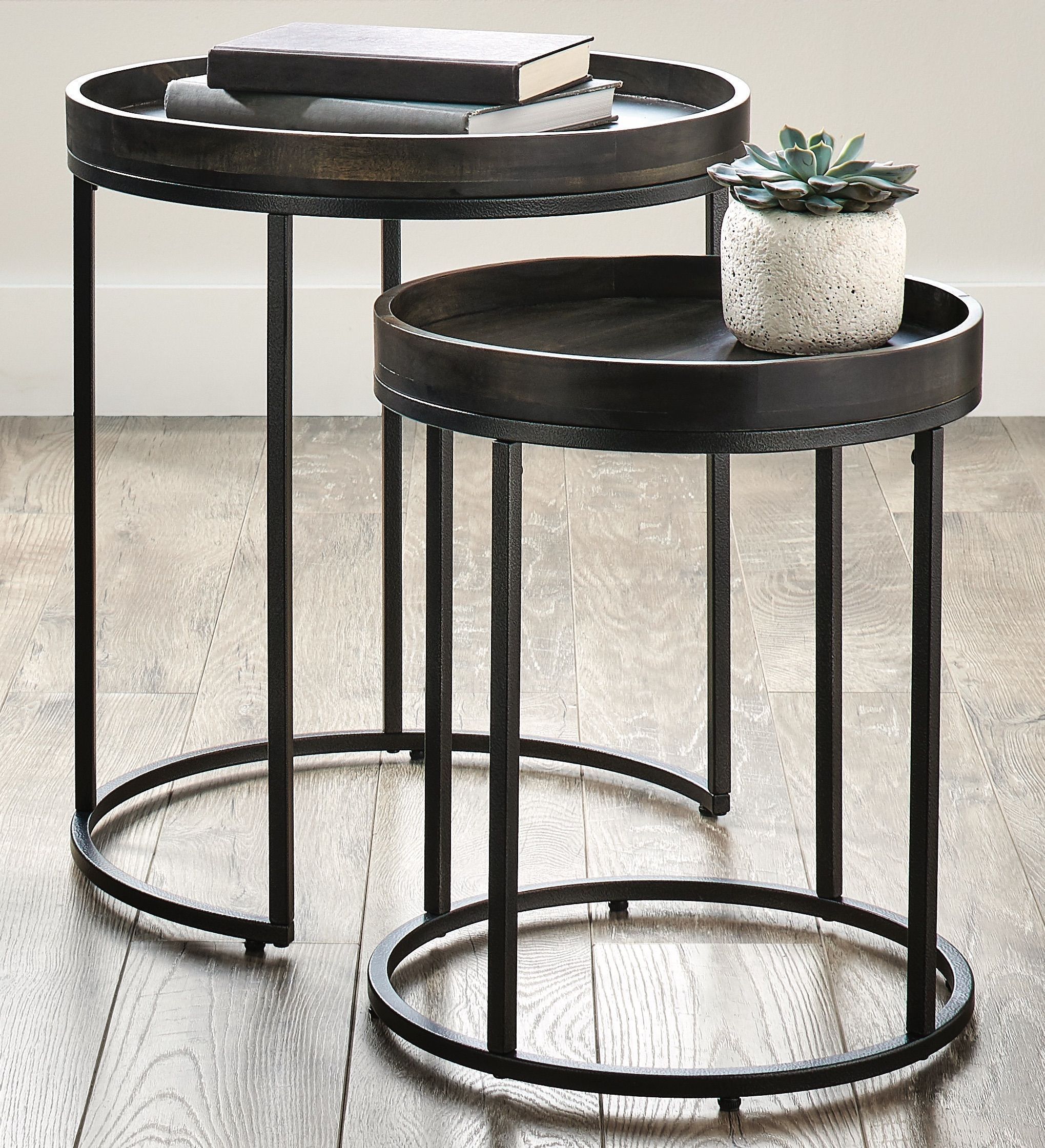 Black Round Nesting End Tables At Janie Benoit Blog intended for