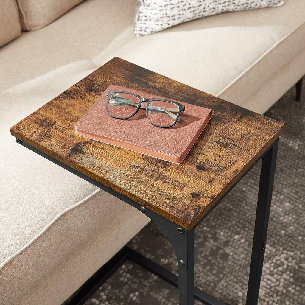 C Shaped Industrial Side Table With Metal Frame By Momentum inside Unveiling the Black Metal Frame Industrial End Table A Design Deep Dive
