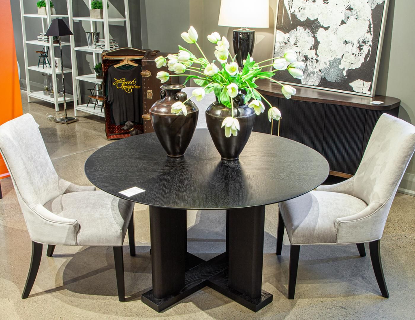 Carrocel Interiors - Modern Round Dining Table In Black Cerused Oak Finish inside From Design to Dining A Comprehensive Guide to Cersued Black Round Tables