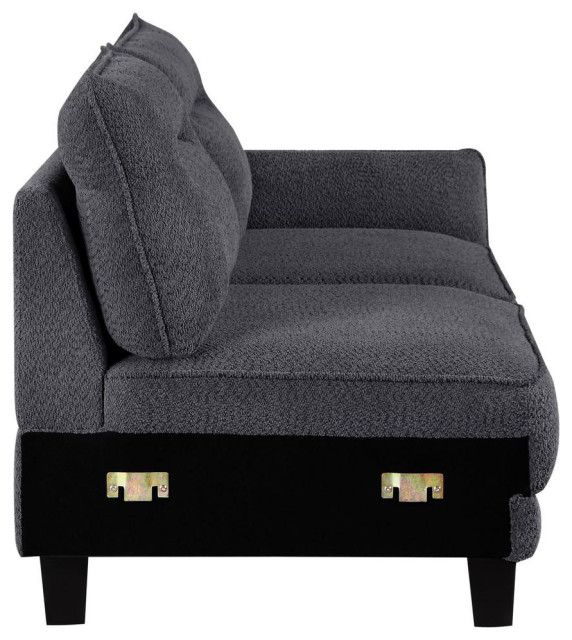 Caspian Upholstered Curved Arms Sectional Sofa Grey - Contemporary ... within The Caspian Sectional Sofa Grey A Buyer's Informed Decision