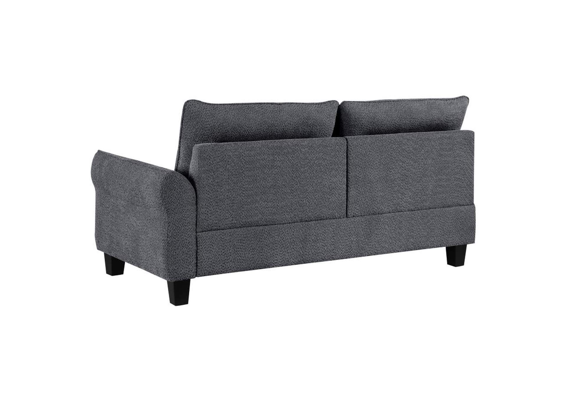 Caspian Upholstered Curved Arms Sectional Sofa Grey intended for