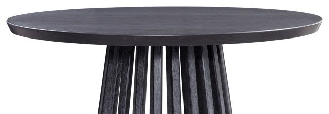 Cerused Black Round Dining Top Mateo Wood Finish - Transitional ... throughout From Design to Dining A Comprehensive Guide to Cersued Black Round Tables