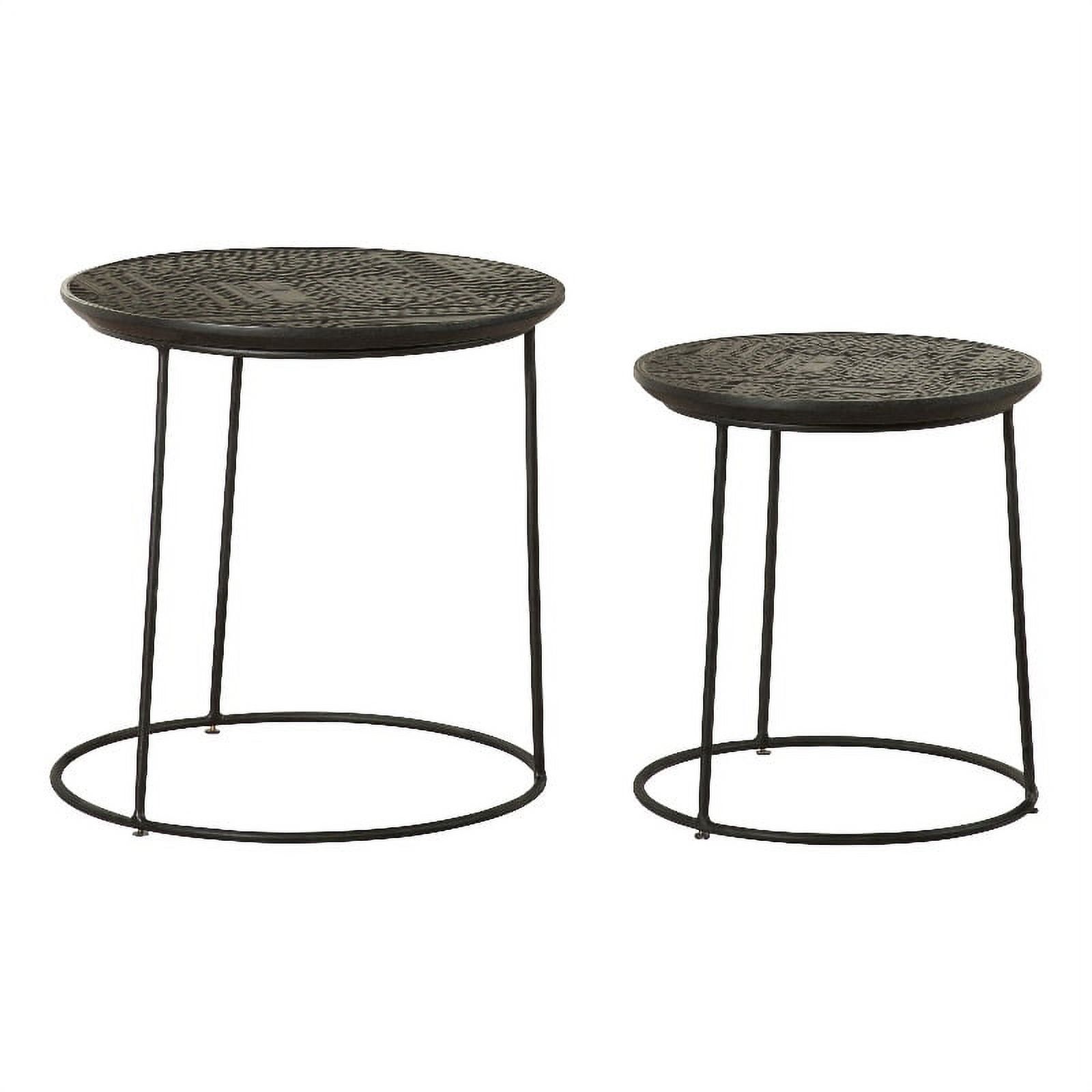 Coaster Loannis 2-Piece Round Wood Top Nesting Table In Matte Black ... with regard to