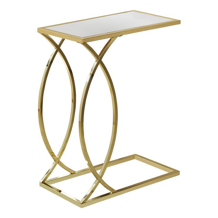 Contemporary Home Living 24" Gold And Clear Contemporary Rectangular ... throughout 24" Gold Glass Rectangular End Table