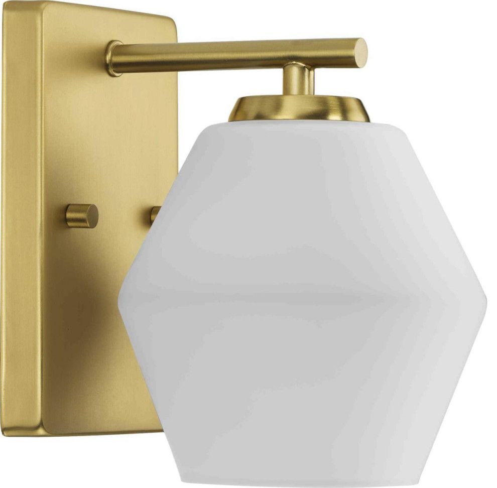 Copeland 1 Light Bathroom Vanity Light, Brushed Gold - Transitional ... with 1 Light Bathroom Light In Contemporary Style - 5 Inches Wide By 8.75 Inches
