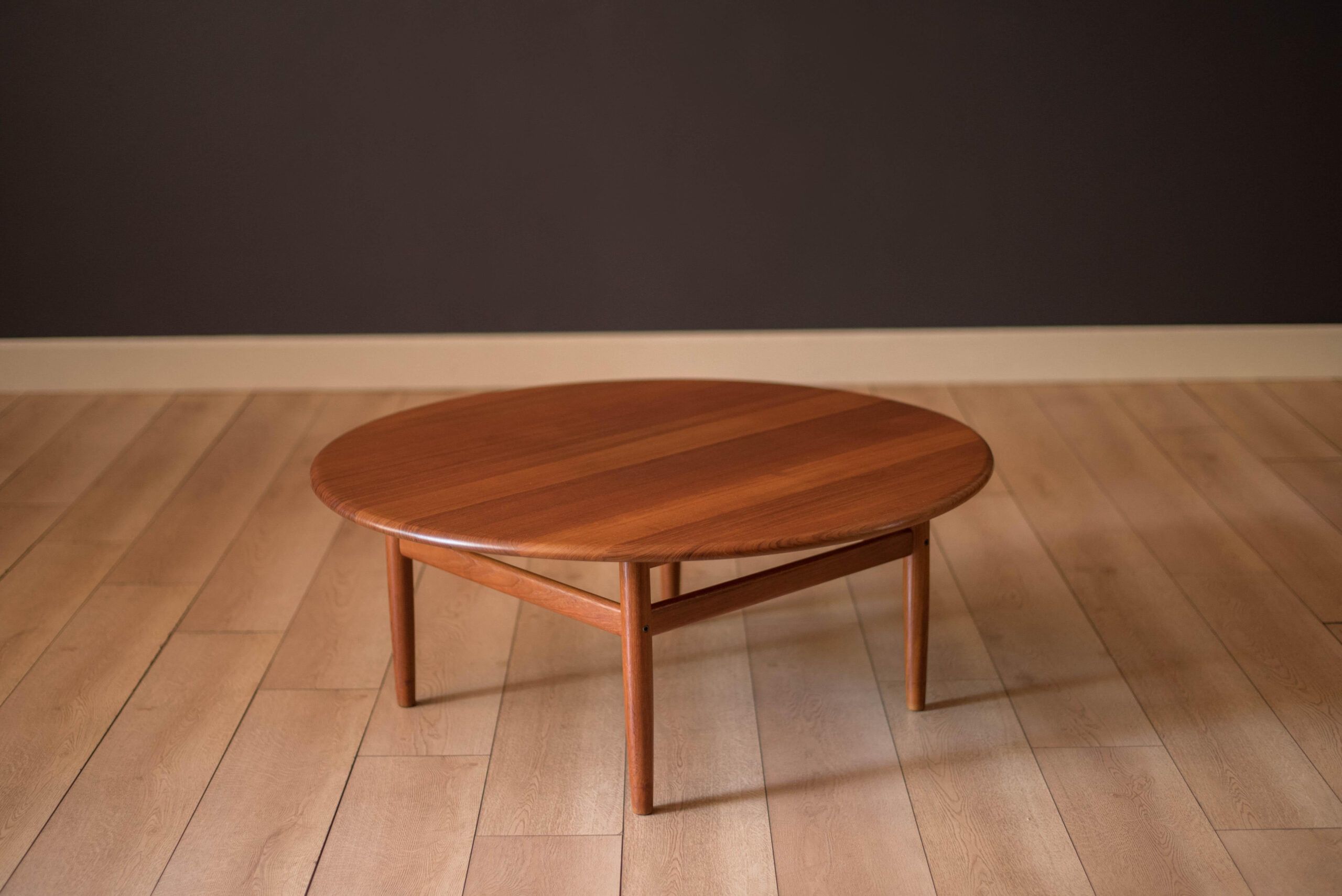 Danish Modern Solid Teak Round Coffee Table For Sale At 1Stdibs in The Craftsmanship Behind Dutchbone Mundu Teak Coffee Tables