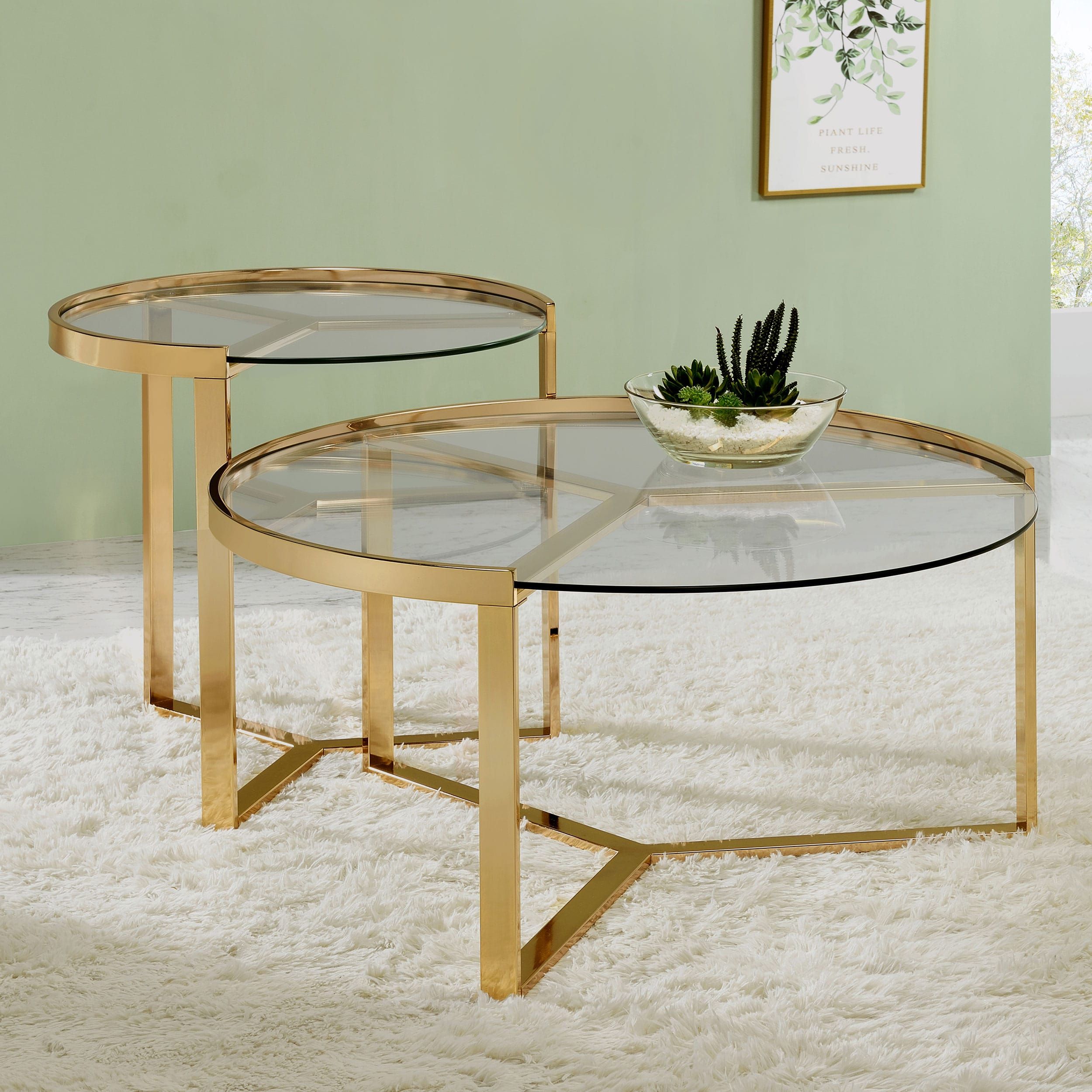 Delia 2-Piece Round Nesting Table Clear And Gold At Futonland with Coaster Loannis Nesting Tables What to Consider Before You Choose