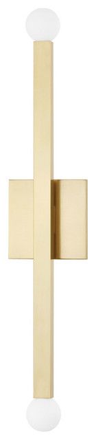 Dona 2 Light Wall Sconce In Aged Brass - Contemporary - Wall Sconces ... for Beyond the Bulb Selecting the Perfect Light Source for Your Dona Sconce
