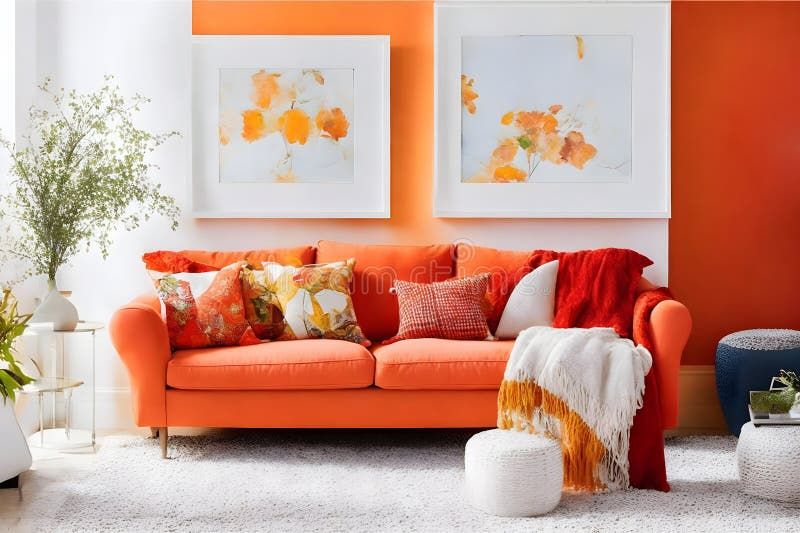 Energizing Atmosphere Stock Illustrations - 143 Energizing Atmosphere ... regarding Orange Oasis Designing Your Living Room Around the Camacho Sofa