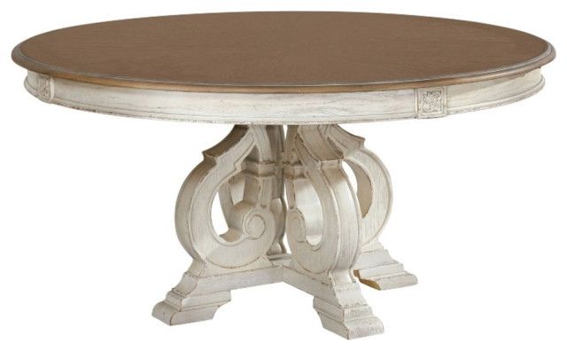 Furniture Of America Clyde Rustic Wood Round Dining Table In Antique ... inside