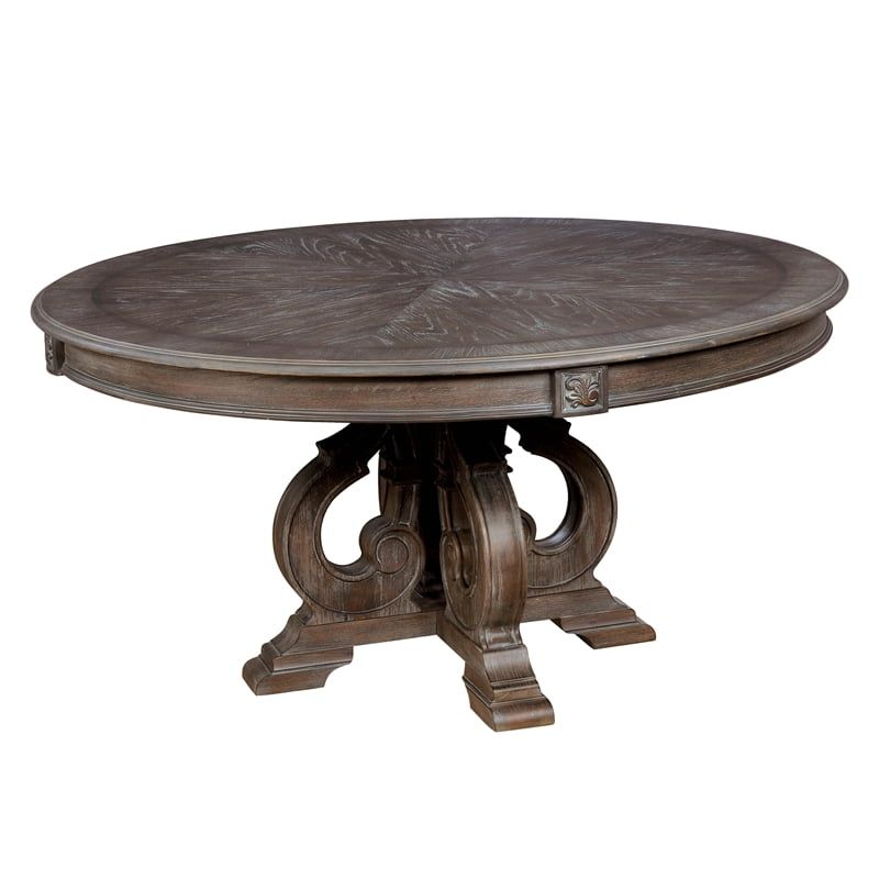 Furniture Of America Clyde Rustic Wood Round Dining Table In Natural ... regarding Decoding the Allure of Antique White Furniture of America Clyde Rustic Tables