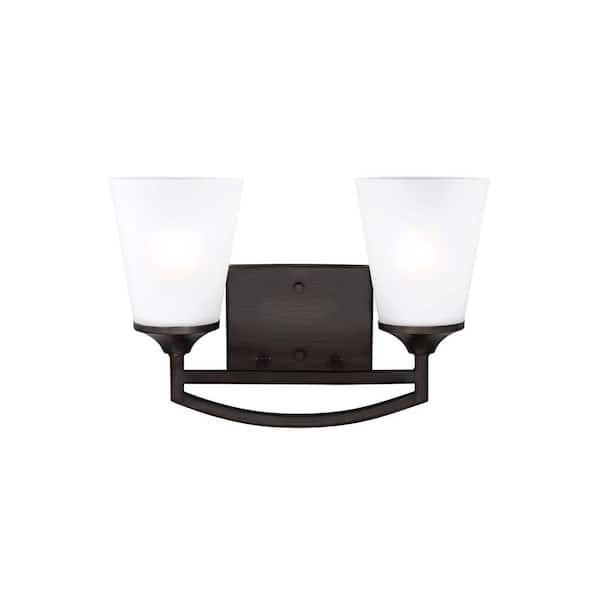 Generation Lighting Hanford 2-Light Burnt Sienna Vanity Light 4424502 ... for