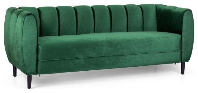 Gewnee Miranda Velvet 3-Seater Sofa - Transitional - Sectional Sofas ... in