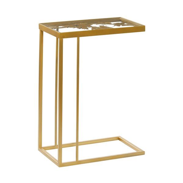 Grayson Lane Gold Metal With Glass Rectangular End Table 360254 | Rona regarding Unveiling the Elegance of a 24" Gold Glass Rectangular End Table A Design Deep Dive