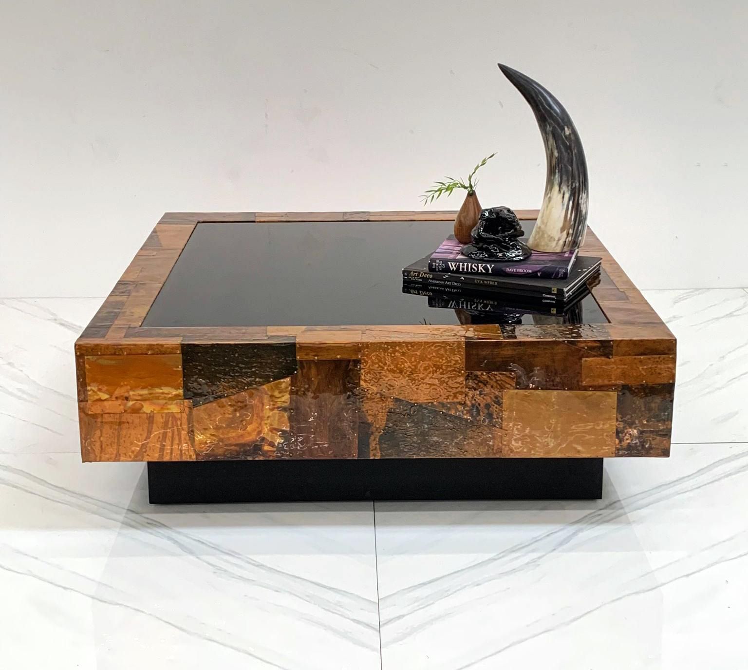 Hammered Copper Brutalist Coffee Table In The Manner Of Paul Evans At ... regarding Unveiling the Craftsmanship Behind Hammered Metal Coffee Tables
