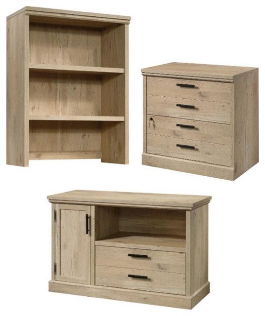 Home Square 3-Piece Set With Hutch Lateral File Cabinet And Filing ... for