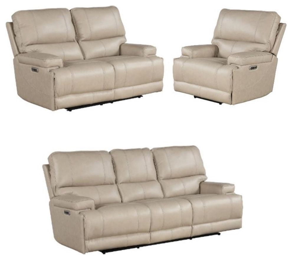 Home Square 3-Piece Set With Power Cordless Recliner & Loveseat & Sofa ... pertaining to