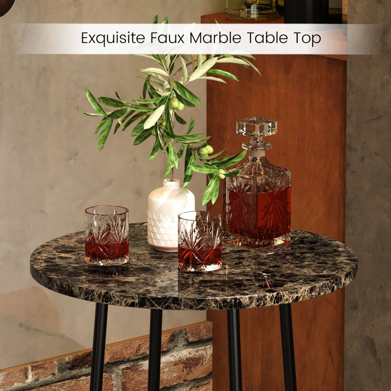 Latitude Run® Fuze 3 - Piece Faux Marble Top Dining Set &Amp; Reviews | Wayfair for Unveiling the Elegance Exploring the Tandi 3-Piece Faux Marble Table Set