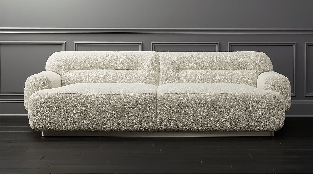Logan Grey Boucle Sofa + Reviews | Cb2 with regard to