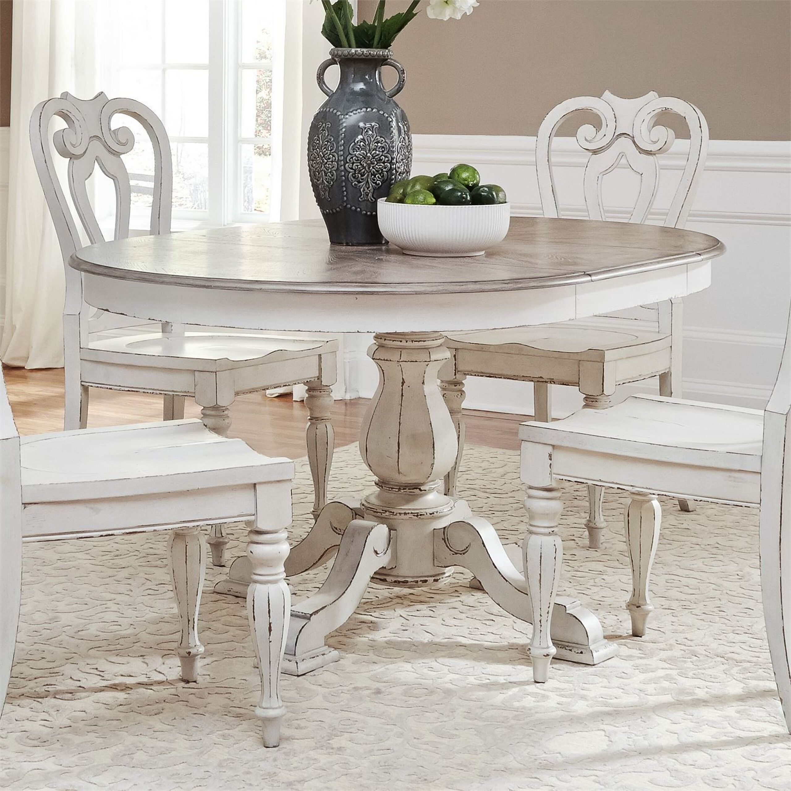Magnolia Manor Antique White Extendable Dining Room Set By Liberty ... inside Decoding the Allure of Antique White Furniture of America Clyde Rustic Tables