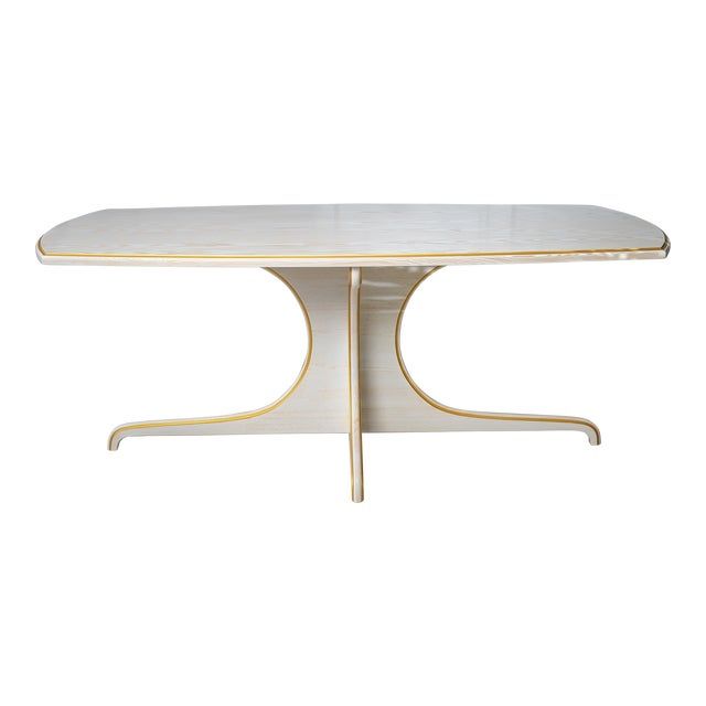 Mid-Century Style Edna Wood White Dining Table | Chairish for Unveiling the Charm of Edna Mid-Century Modern Dining Tables