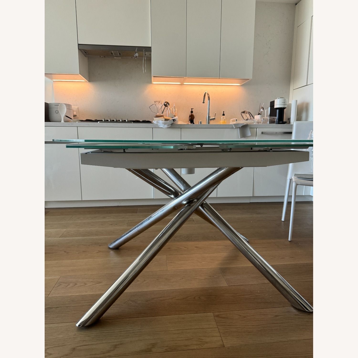 Modani Astro Extendable Dining Table White - Aptdeco regarding
