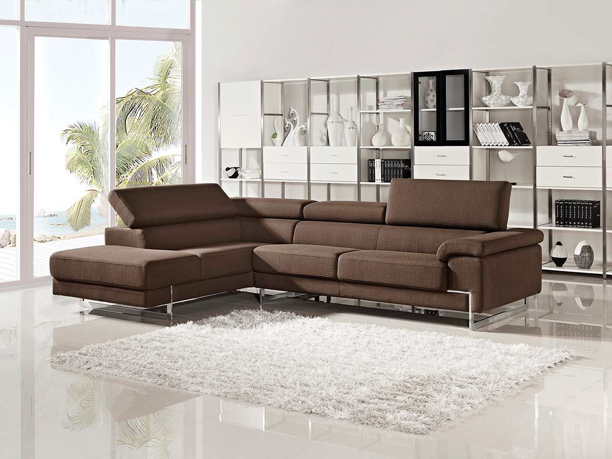 Modern Brown Sectional Sofa Vg316 | Fabric Sectional Sofas in Modern Sofa Sectional Upholstery Materials Your Complete Guide