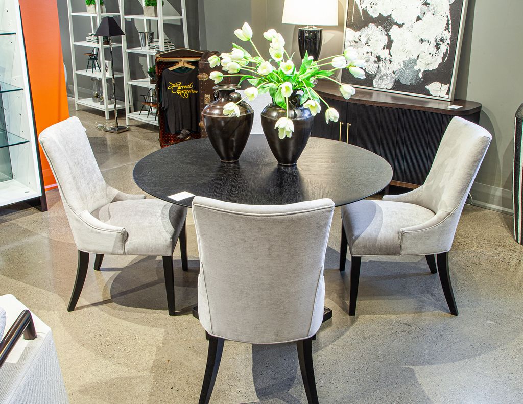 Modern Round Dining Table In Black Cerused Oak Finish - Carrocel Fine ... within From Design to Dining A Comprehensive Guide to Cersued Black Round Tables