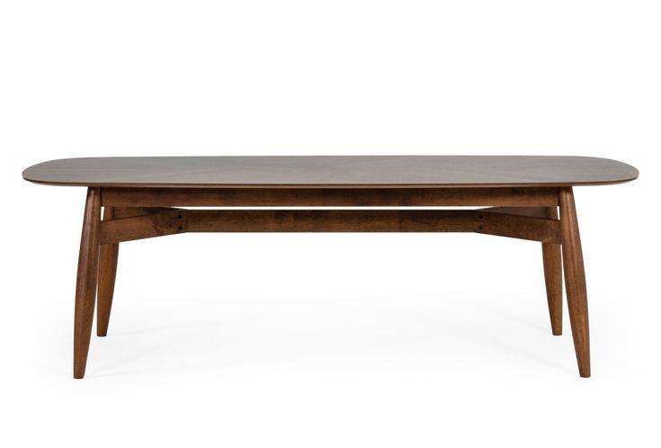 Modrest Ackley - Modern Walnut Rectangular Dining Table - Brown | Solid ... inside Walnut Wood Care and Maintenance Preserving Your Modrest Ackley Table