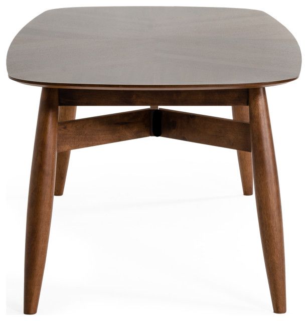 Modrest Ackley Modern Walnut Rectangular Dining Table - Midcentury ... in