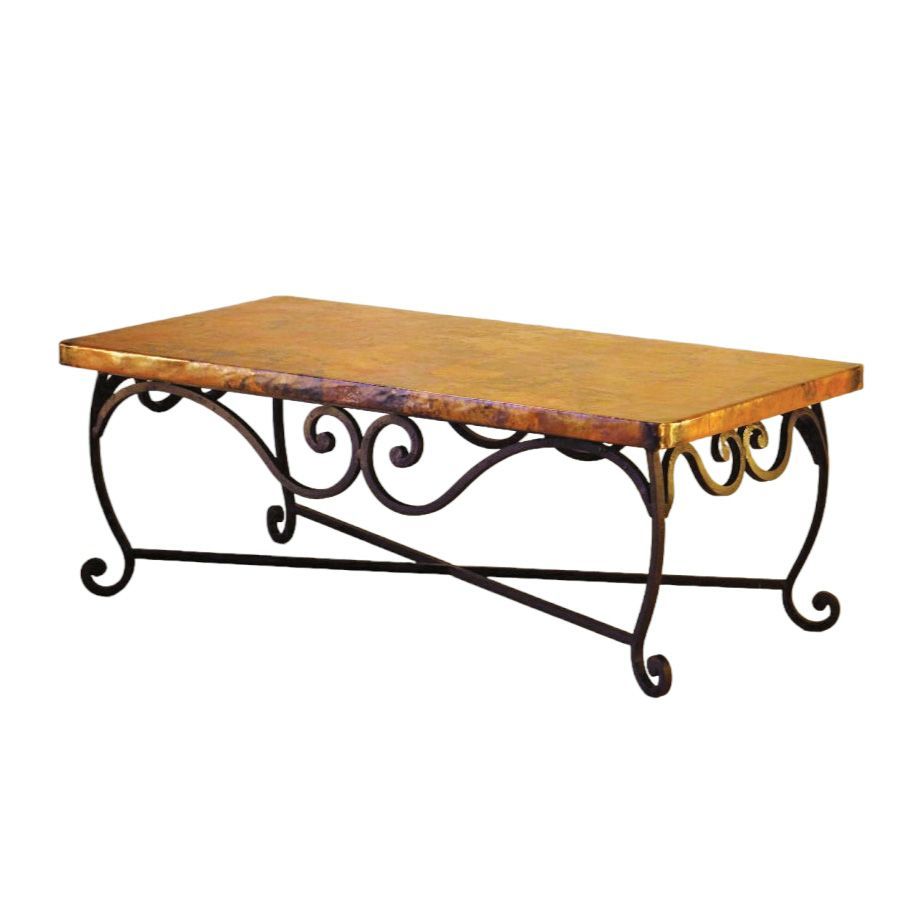 Pio Hammered Copper Coffee Tables pertaining to