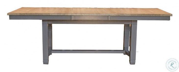 Port Townsend Grey And Seaside Pine Extendable Rectangular Trestle ... within