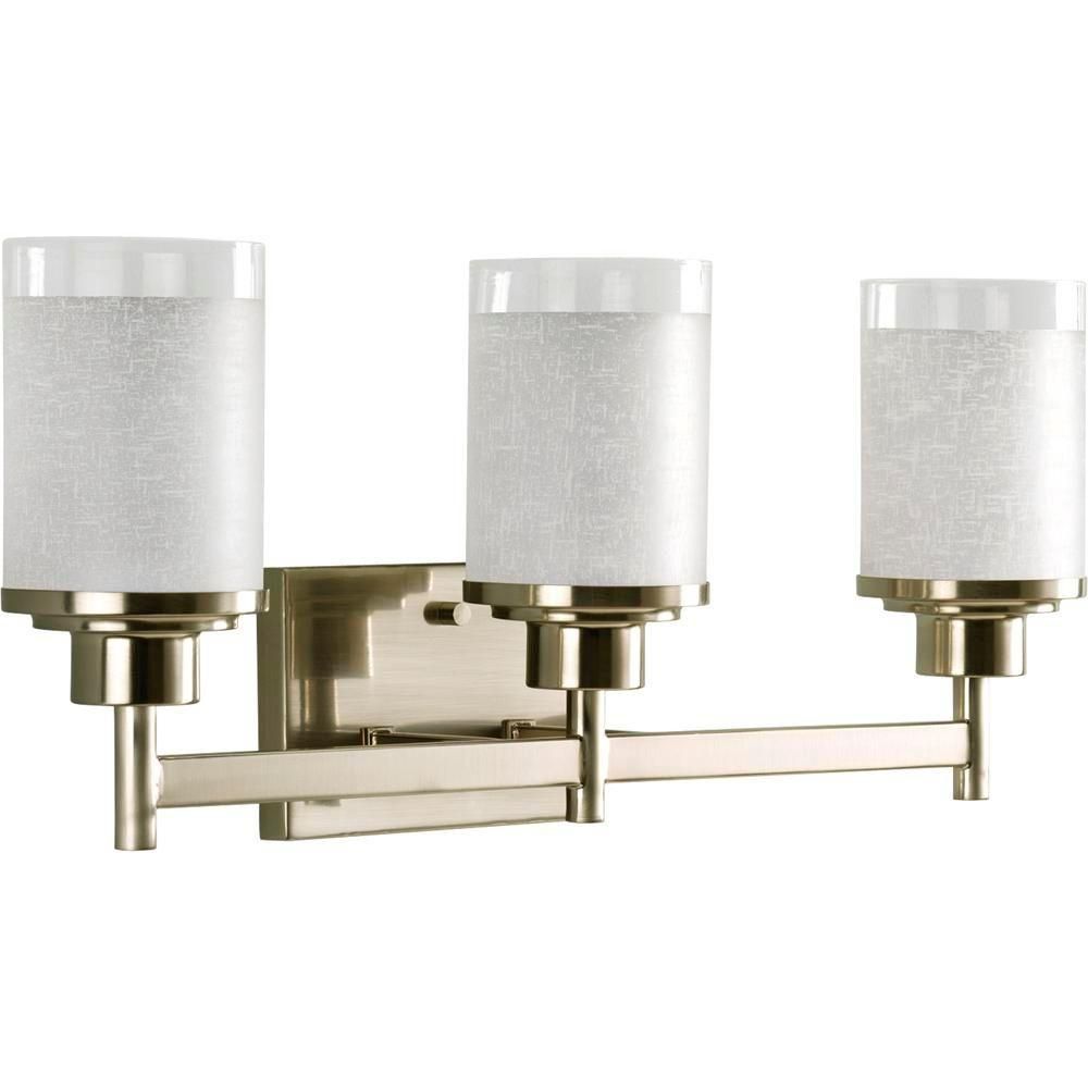 Progress Lighting Alexa Collection 3-Light Brushed Nickel Vanity Light ... intended for